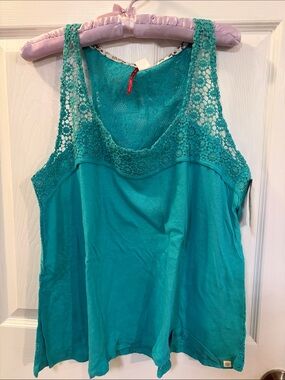 Element Teal Lace-Detail Tank Top - Women